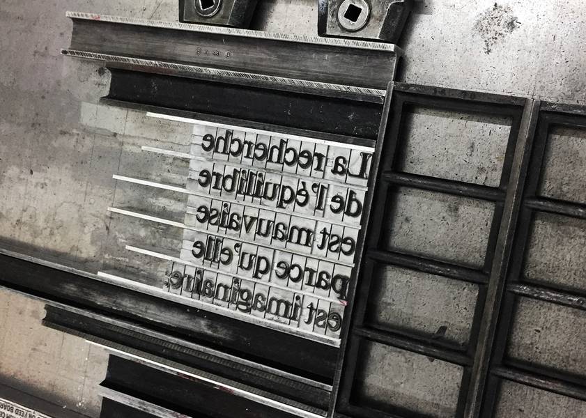 letterpress installation, book spread, abstract photograms